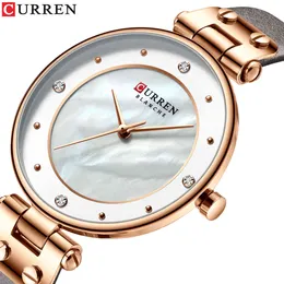 Curren Mode Luxus Marke Frauen Quarzuhr Kreative Damen Armbanduhren für Weibliche Uhr Relogio Feminino Leder Uhr Q0524
