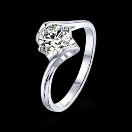 1 Moissan Diamond 925 Silver Women's Ring Fashion Simple Fresh Atmosphere