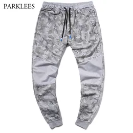 Camouflage Beam Foot Jogger Pants for Men Autumn Cotton Patchwork Sweatpants Fitness Pants Active Casual Mens Trousers 210524