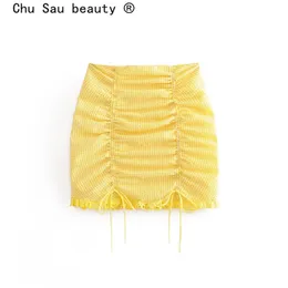 Chu Sau Beautyファッションブロガースタイルトレリスミニスカート女性セクシーシックジッパーフライショートスカート女性ファルダデオモダ210708