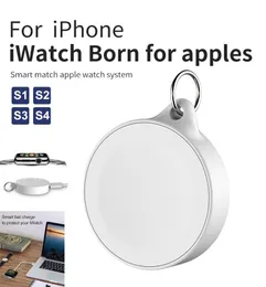 Super Mini bärbar trådlös laddare för Iwatch 7 Se 6 5 Laddningsdocka Station USB-laddare Kabel för Apple Watch Series 4 3 1 med nyckelring