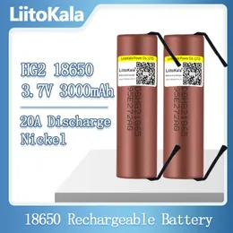 LIITOKALA HG2 18650 3000mAh alta descarga recarregável bateria de energia, 30A grande corrente + diy nickke