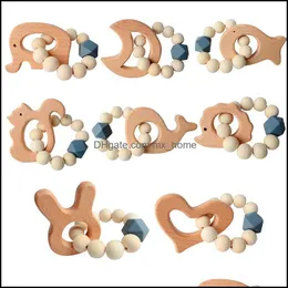 Os dentes de dentes de saúde cuidados de saúde, crianças, crianças de maternidade brinquedos de punho de madeira natural sile sile dentes de dentes mortos de dentes recém -nascidos f