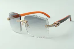 designers XL diamonds sunglasses 3524022, cutting lens natural hybrid wooden glasses, size: 58-18-135mm