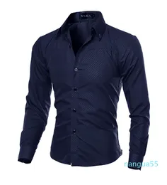 Koszule mody destaluje Slim Fit Mens Shirt Chemise Homme Men Shirt Solid Mesh Heren