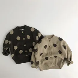 ミランセル秋の子供たちのセーターの簡単なスタイルの男の子ニットシングル胸の女の子カーディガン211201