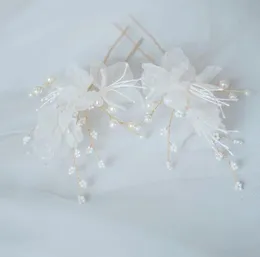 Biżuteria do włosów biżuteria biżuteria piny kwiatowe klipy ślubne perły biżuterii ślubne ręcznie robione kobiety aesories do włosów upuszczenie 2021 EJ3O