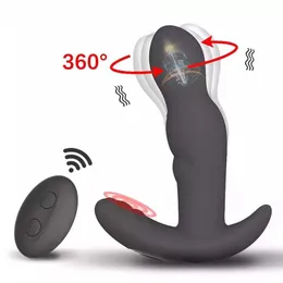 Massager de prostato de 360 ​​graus girando vibrador anal vibrador masculino vela anal brinquedos sexuais para homens