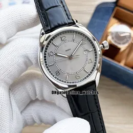 High Quality Fiftysix 4600E/000A-B442 Men's Automatic Watch Date Silver Case Gray Dial Gents New Sport Watches Black Leather Strap 5 Colors