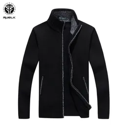 RUELK Winter Thick Men's Knitted Sweater Coat Off Long Sleeve Cardigan Fleece Full Zip Male Causal Plus Size Clothing Men 210918