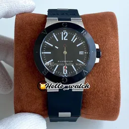 New Diagono ALW38GVD черный циферблат ETA A2824 автоматические мужские часы 103445 103514 палочки маркеров двух тональных стальных корпусов трикола резиновые резиновые часы BGHW Hello_Watch