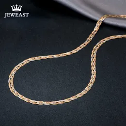 18k Gold Necklace Weaving Wide Chain Unisex Women Men Girl Party Wedding Jewelry Trendy 2020 Good Real 750 nice