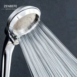 ZENBEFE Arrival Shower Head One-Key To Stop Water Saving Shower Heads Boost And Washable ABS High Quality Shower Head 210724