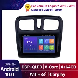 Android 10.0 2DIN автомобиль DVD головной блок радиоустройства GPS мультимедийный плеер для Renault Logan 2 2012-2019 Sandero 2 2014 - 2019