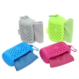 Quick Drying Cooling Towel Instant Cool Relief Sports Portable Yoga Gym Running Travel Towels With Silicone Bag