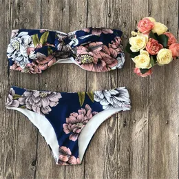 Women's Swimwear Sexy Floral Print High Waist Swimsuit 2021Bikini Push Up Women Vintage Biquini Bathing Suit Maillot De Bain Femme