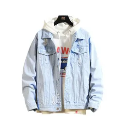 Men's Jackets 2021 Mens Denim Jacket Men Casual Bomber High Quality Man Vintage Jean Coat Streetwear Chaqueta Hombre 3XL