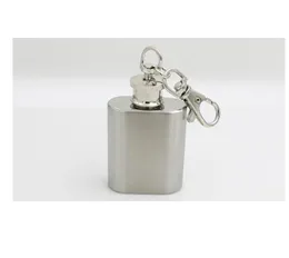 1OZ Stainless Steel Mini Pocket Liquor Hip Flask Key Ring Chain#611