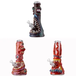 Unique Glass Bongs Hookahs Beaker Bong Water Pipes Straight Tube Oil Dab Rigs 18mm Joint With Diffused Downstem