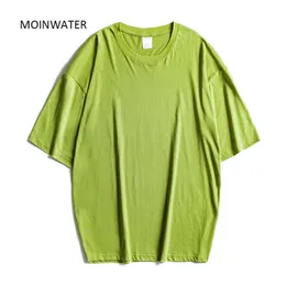 MOINWATER New Women Oversized T shirts Fashion Lady Cotton Casual One size Tees Short Sleeve Plus Size T-shirt Tops MT20080 Y0629