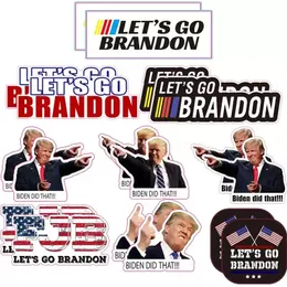 Party Favor Tillbehör Låt oss gå Brandon Flaggor Klistermärke för bil Trump Prank Biden Pvc Stickers FY3364