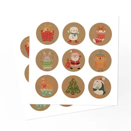 Julklappspåsar Vintage Kraft Paper Apples Candy Case Party Present Xmas Santa Snowman Handväska Förpackade paketdekorationer GGE1878