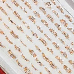 50 pçs / lote personalidade anel de cauda de ouro para mulheres geometria metal punk amor anéis de junta moda presente de jóias
