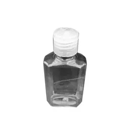 60ml åttkantig separat flaska Tom hand sanitizer Pet Flip Cap Extrusion Bottle Travel Portable Clear Squeezed Flaskor Ny