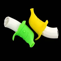 Hand pipe banana shape 4.7'' high smoking bongs with small glass bowl