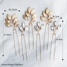 6 pezzi accessori per capelli ornamenti da donna fatti a mano semplici foglie spille clip copricapo da sposa per matrimonio