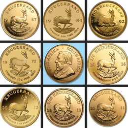 South Africa Gifts,1967-2016 Mix 13 Different Year 24k Gold Plated krugerrand Coin CommemorativeCoin Art Collectible ,Business Gift,Home Decoration