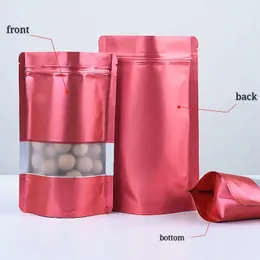 Matte Red Zipper Seal Stand Holiady Gift Packaging Bags for Cosmetic Power Standing Zip Lock Packing Pouches Bag of Geocery and Dry Food
