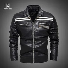 LBL Mens Moto Jackets Autumn Casual Pu Chaqueta Streetwear Biker Coats de cuero Ropa de marca Male Windbreaker Overcoats 211009