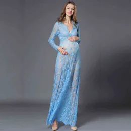 출산 멋진 레이스 출산 복장 슈팅 사진 여름 드레스 임신 여성 출산 사진 소품 Maxi Dresses G220309