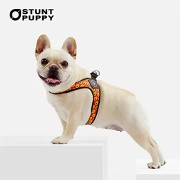 Stunt Puppy Easy Comfort Medium And Small Dog Harness Fashion Print Pattern Avocado Pet Cats Dogs General Harnesses Supplies 210729