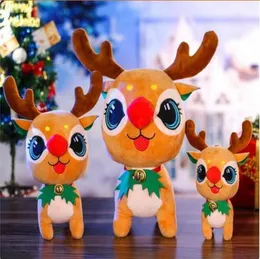 Party Favorit Christmas Deer Doll Barn ger gåvor Hög kvalitet med Bells Plush Elk Toy Söt Xmas Dekorationer 2021
