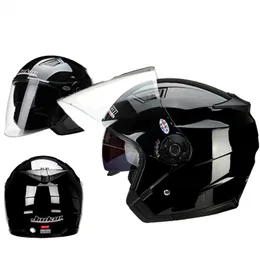 오토바이 Casco Go Kart 스쿠터 모터 밴 오토바이 듀얼 렌즈 빈티지 사계절 레이싱 하프 헬멧 Casque 헬멧
