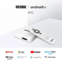 MECOOL Km2 Smart TV Caixa Android 10 Google Certified TVBox 2GB 8GB Dolby BT4.2 2T2R Dual WiFi 4K Prime Video Media Player