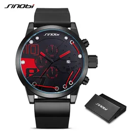 2019 Metal Wire Top Brand Multifunction Full Steel Quartz Clock Sinobi Racing Sport Men Chronograph Watch Male Relogio Masculino X0524