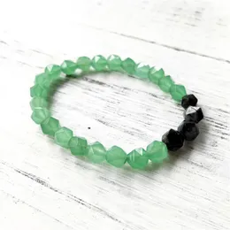 Charm Bracelets 8MM Natural Section Green Aventurine And Gray Larvikite Bracelet Men's Jewelry Beads Mala Yoga WristGift