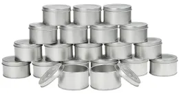 Butelka do pakowania Srebrna aluminiowa cyna z pokrywkami 6.5 * 4 cm 2.56 * 1.57 "Puste metalowe składowe TINY TRAVE Container Doniczki do DIY rzemiosła, kosmetyki, balsam do ust, przyprawy, świece