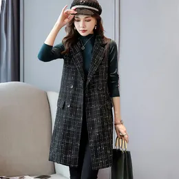 Women's Vests Spring Women Sleeveless Fashion Jacket Vest Female Plaid Double Breasted Cardigan Ladies Casual Tops Waistcoat Y670