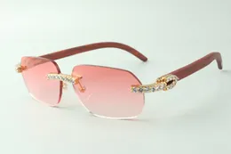 Direktvertrieb XL-Diamant-Sonnenbrille 3524024 mit Original-Designerbrille aus Holzbügeln, Größe: 18-135 mm