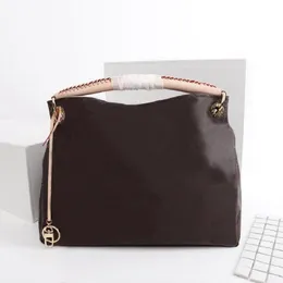 M44869 ARTSY yüksek kaliteli orta çanta kadın omuzdan askili çanta tasarımcıları deri çantalar klasik kahverengi çiçek çanta kadın alışveriş tote moda tote