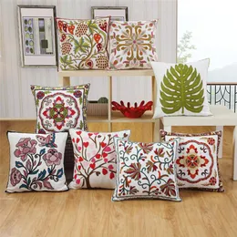 Almofada de algodão floral almofada de algodão almofadas decorativas para folhas para sofá almofadas 45x45 travesseiros de decoração de casa almofada/decorativa