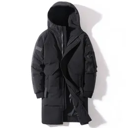 겨울 남성용 다운 자켓 후드 패션 긴 코트 남성 방풍 방수 두꺼운 따뜻한 브랜드 망 의류 파카 210910
