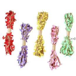 NEW3M 10M Christmas Halloween Party Decoration Artificial Leaf Natural Hessian Jute Twine Rope Burlap Ribbon DIY Craft Vintage LLB9796