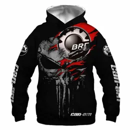 Bluzy męskie Bluzy Sudadera Con Capucha de Nueva Para Hombre, LogotiPo Brp Can-am, 3D, Cremalera, Zewnętrzny, Su