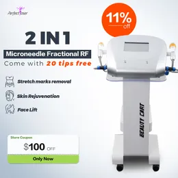 RF Equipment wrinkle removal microneedle radio frequency Facial Machine two handles with 4 kinds of tips beauty salon