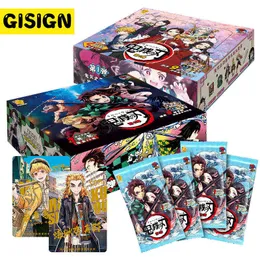 Nowe anime Figuresscards Box Demon Slayer Kimetsu No Yaiba Collections Gry Kartki Dziecko Kościół Hobby Dla Dzieci Prezent Zabawki G220311